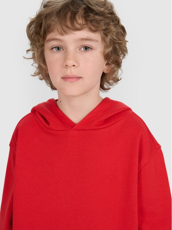 4F 4F Felpa BASIC+ Rosso Oversize