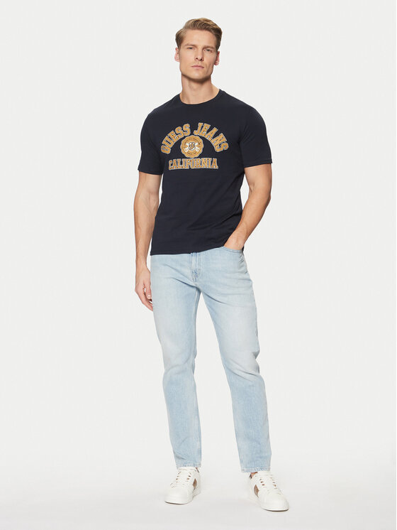 Guess Jeans Guess Jeans T-shirt M5RI80 K8HM0 Tamnoplava Slim Fit