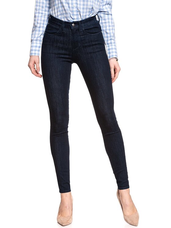 Wrangler Wrangler Jeansy HIGH RISE SKINNY Niebieski Skinny Fit
