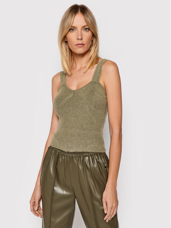 Top Serena W1BR49 Z2QA0 Verde Slim Fit