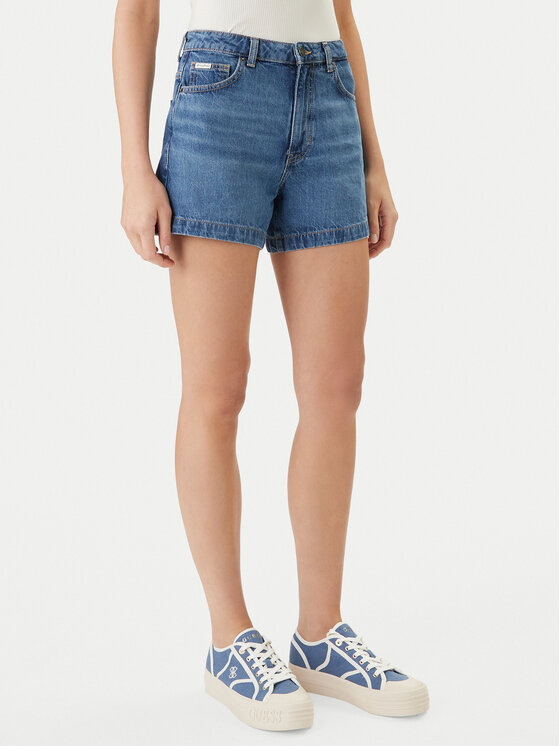 Guess Jeans Guess Jeans Pantaloni scurți de blugi W5GD0S D5O13 Albastru Regular Fit