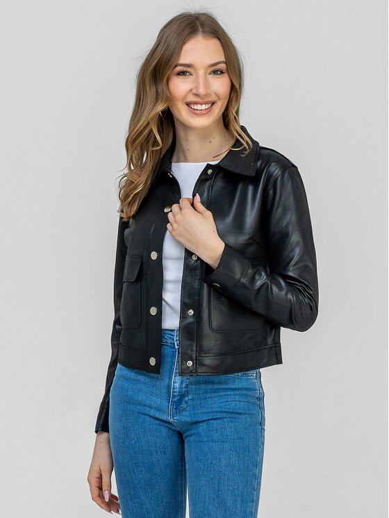 Perso Perso Kurtka przejściowa BLE262676F Czarny Regular Fit
