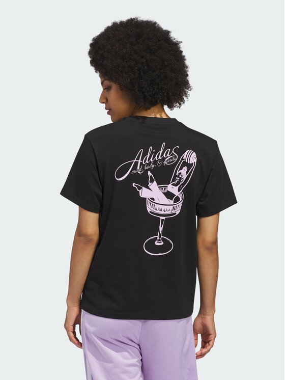 adidas adidas T-Shirt MIND BODY & SPIRIT(S) GRAPHIC Czarny Regular Fit