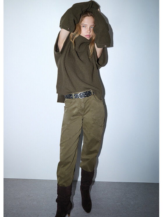 Liu Jo Liu Jo Pantaloni di tessuto WF6080T708A90510 Verde Loose Fit