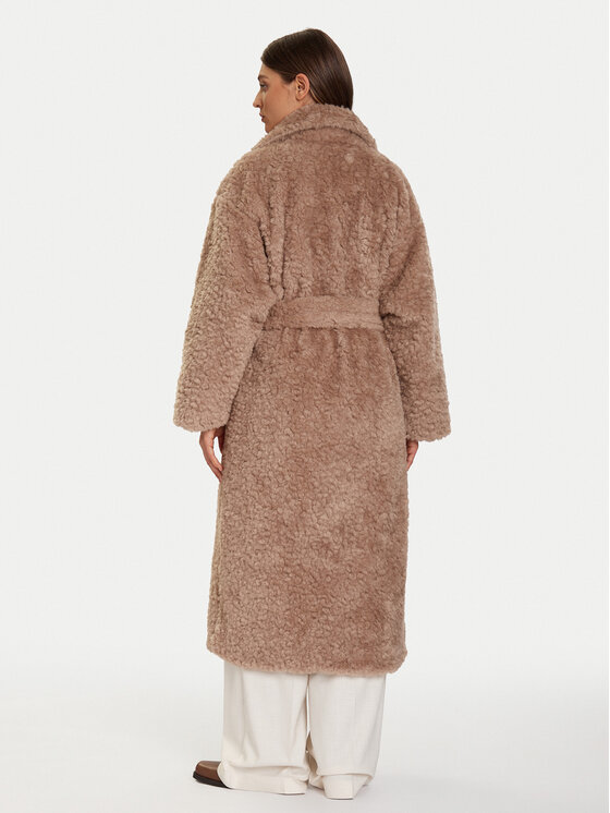 Eleh Eleh Cappotto in shearling EFW250251 Beige Regular Fit