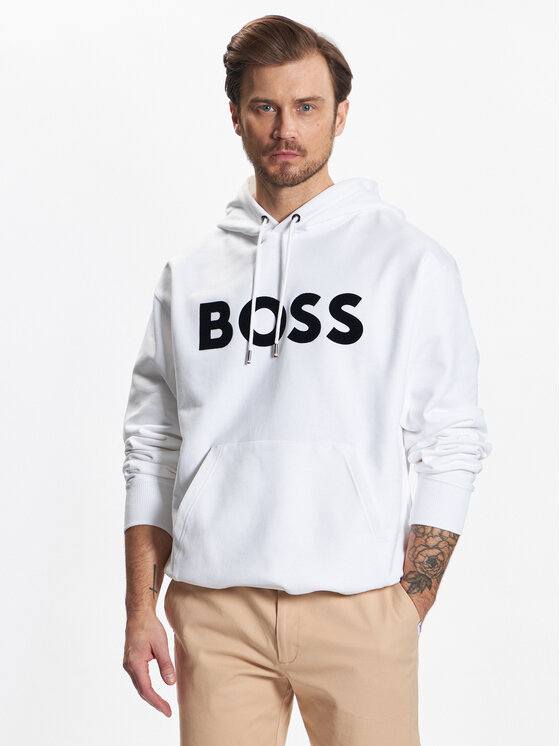 BOSS Boss Суитшърт 50485316 Бял Oversize