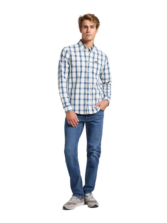 Lee Lee Camicia 112363896 Blu Regular Fit