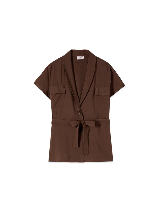 Oltre Oltre Marynarka R011J100338N022 Brązowy Regular Fit
