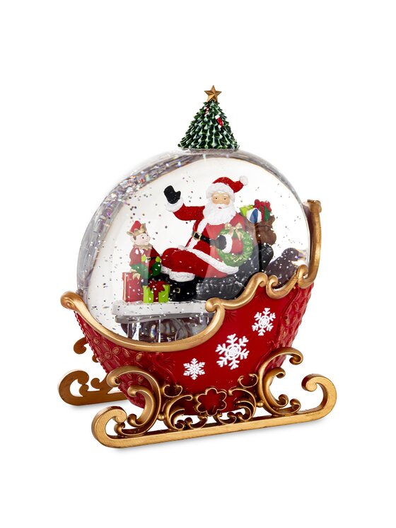 MIAhome MIAhome Figurka szklana kula LED z pozytywką PALLA DI NEVE Czerwony