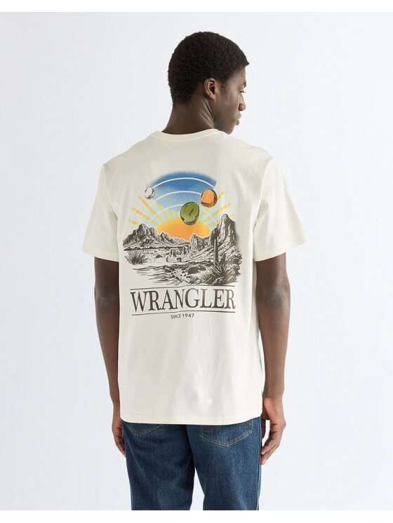 Wrangler Wrangler T-Shirt GRAPHIC TEE Biały Relaxed Fit