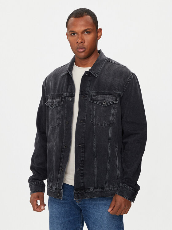 Pepe Jeans Džínsová bunda PM402972 Čierna Relaxed Fit