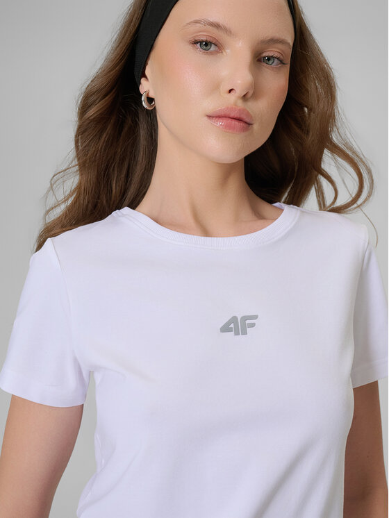 4F 4F T-Shirt NOS Biały Slim Fit