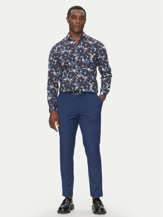 Hechter Paris Hechter Paris Koszula 60267 151604 Granatowy Modern Fit