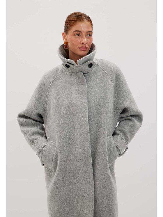 Mirons Mirons Płaszcz zimowy Soft Szary jasny Regular Fit