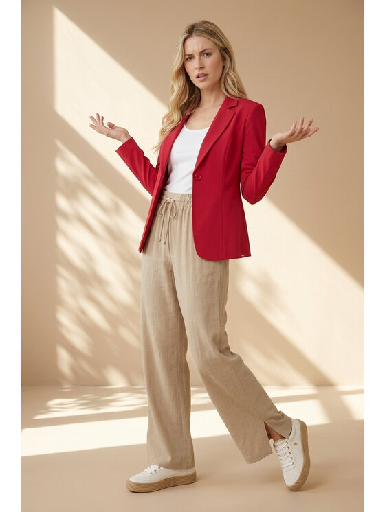 FIGL FIGL Marynarka M1339 Czerwony Fitted Fit