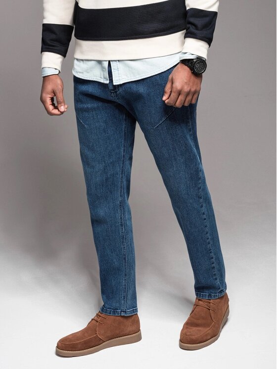 Ombre Ombre Jeansy OM-PADP-0227 Niebieski Carrot Fit