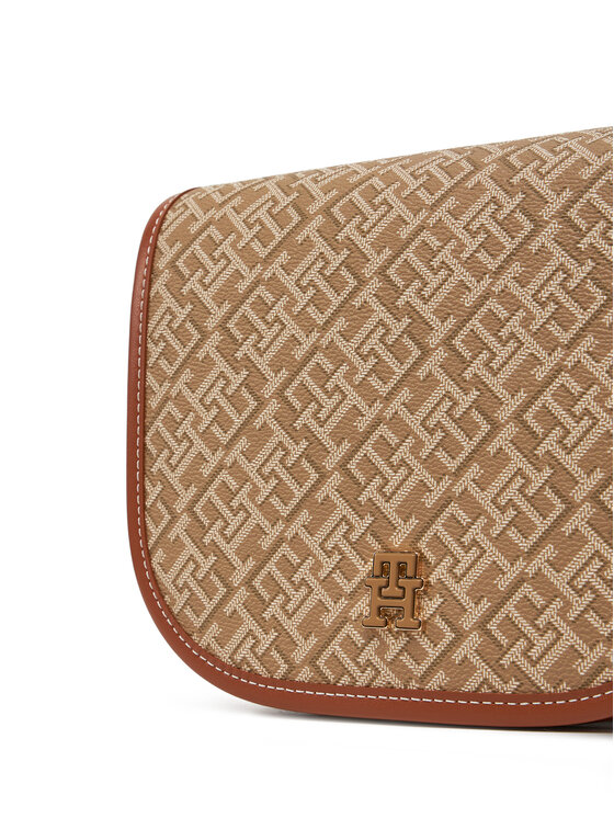 Tommy Hilfiger Tommy Hilfiger Torbica Th Monoplay Leather Saddle Bag AW0AW17414 Smeđa