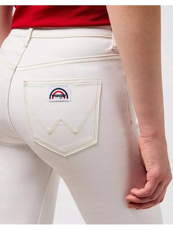 Wrangler Wrangler Spodnie materiałowe Flare 623 Biały Flare Fit