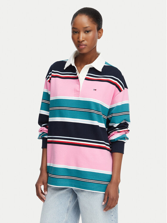 Tommy Jeans Tricou polo DW0DW23483 Colorat Regular Fit