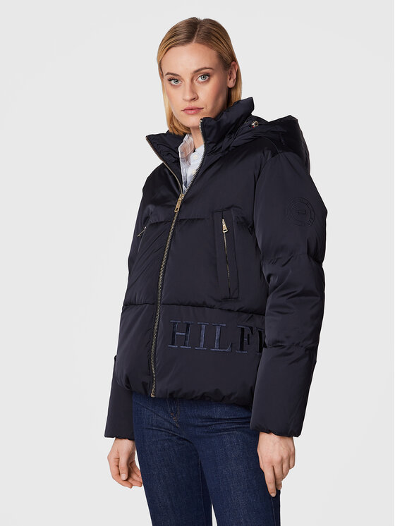 Tommy Hilfiger Tommy Hilfiger Pehelykabát Sateen WW0WW36062 Sötétkék Regular Fit