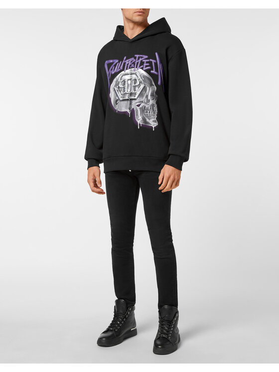 PHILIPP PLEIN PHILIPP PLEIN Mikina 2737 Čierna Regular Fit