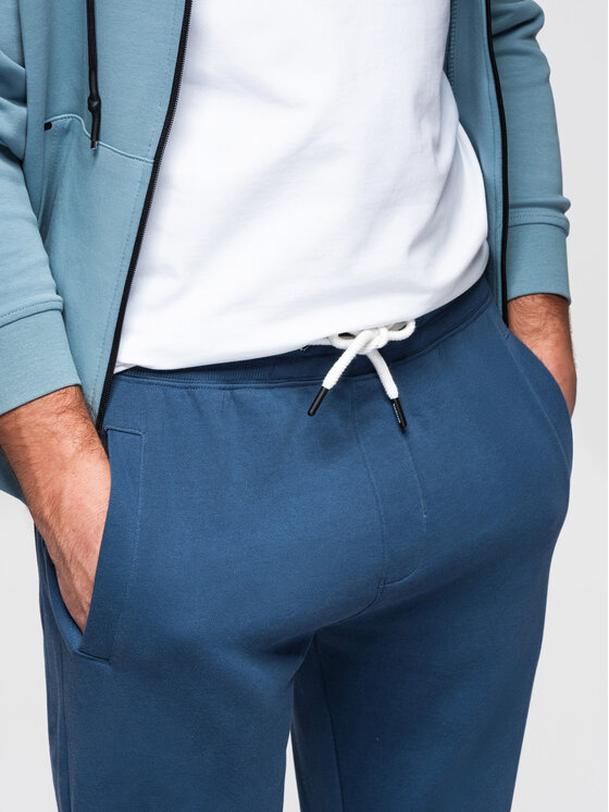 Ombre Ombre Spodnie dresowe OM-PABS-0304 Granatowy Slim Fit