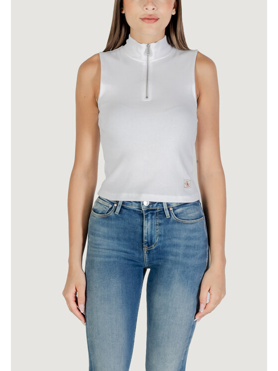 Calvin Klein Jeans Calvin Klein Jeans T-shirt A- WOVEN LABEL SL QZ Bianco Casual Fit