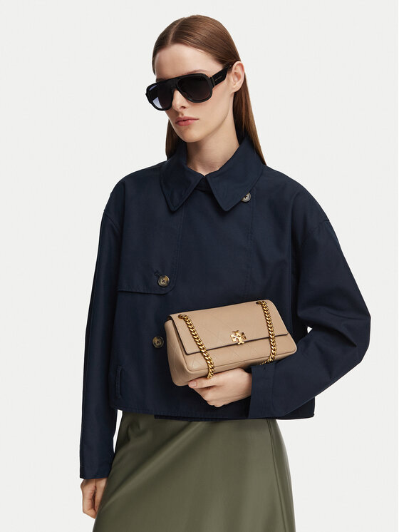Tory Burch Geantă Charlie Quilted Small Shoulder Bag 185829 Bej