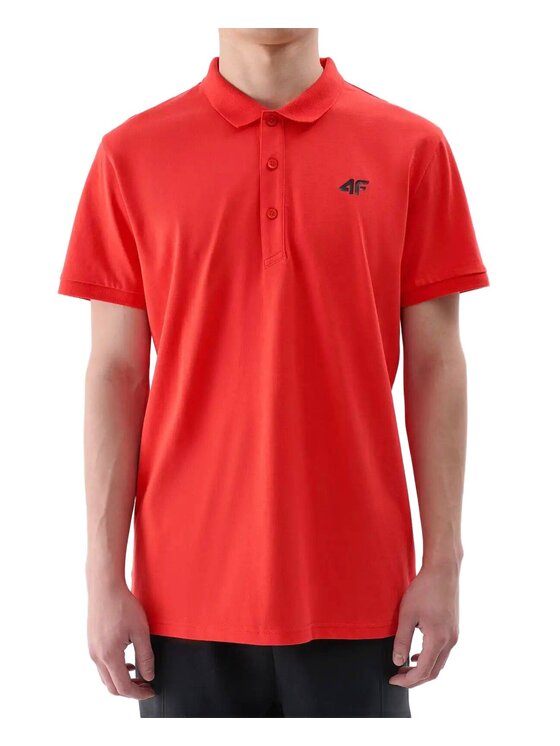 4F 4F Polokošile 4FWMM00TPTSM367-62S Červená Regular Fit