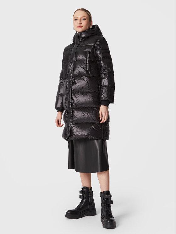 Red Valentino Red Valentino Pehelykabát 1R0CP00I6MD Fekete Regular Fit