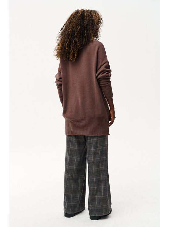 blue shadow blue shadow Sweter Kiro Brązowy Regular Fit