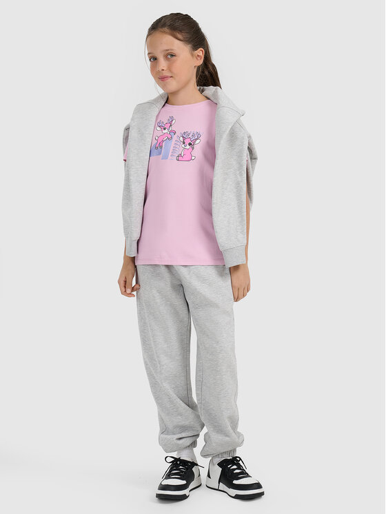 4F 4F T-Shirt CHRISTMAS DROP Różowy jasny Regular Fit