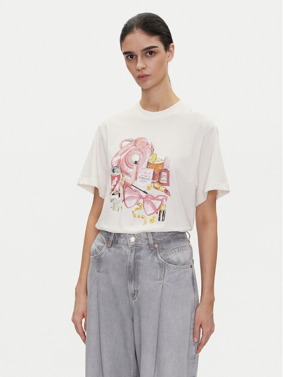 HUGO HUGO Póló Vintage Tee_15 50539107 Ekru Regular Fit