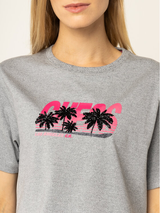 Guess Guess T-shirt Palms W01I0B K9EM0 Siva Regular Fit