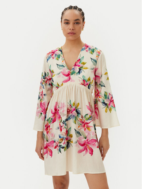 TWINSET TWINSET Nyári ruha 251LB2UBB Ekru Regular Fit