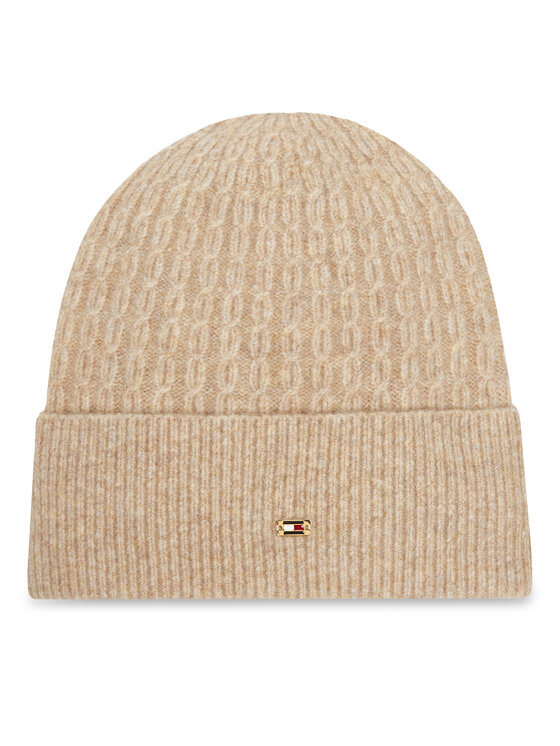 Tommy Hilfiger Tommy Hilfiger Čiapka Th Cable Enamel Flag AW0AW17776 Hnedá