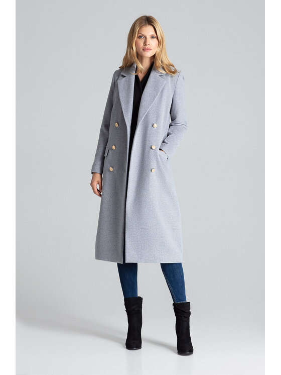 FIGL FIGL Kabát M681 Šedá Regular Fit