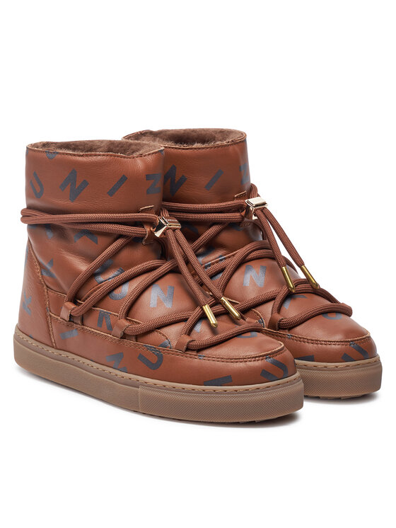 Inuikii Inuikii Sniego batai Full Leather Print 65202-088 Ruda