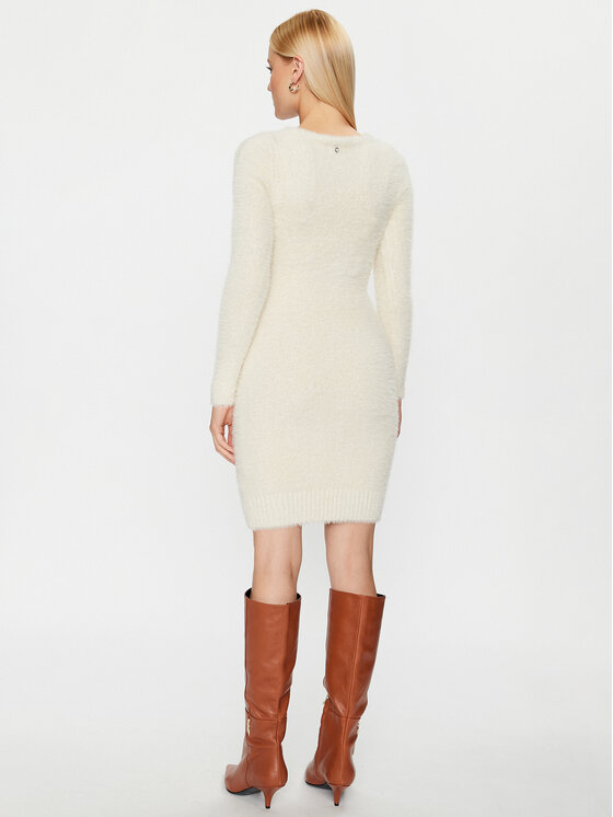 Guess Guess Strickkleid Adele W3BK42 Z3A70 Écru Slim Fit