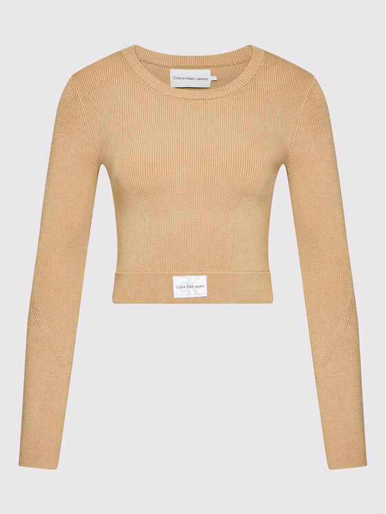 Calvin Klein Jeans Calvin Klein Jeans Sweter J20J219156 Beżowy Slim Fit