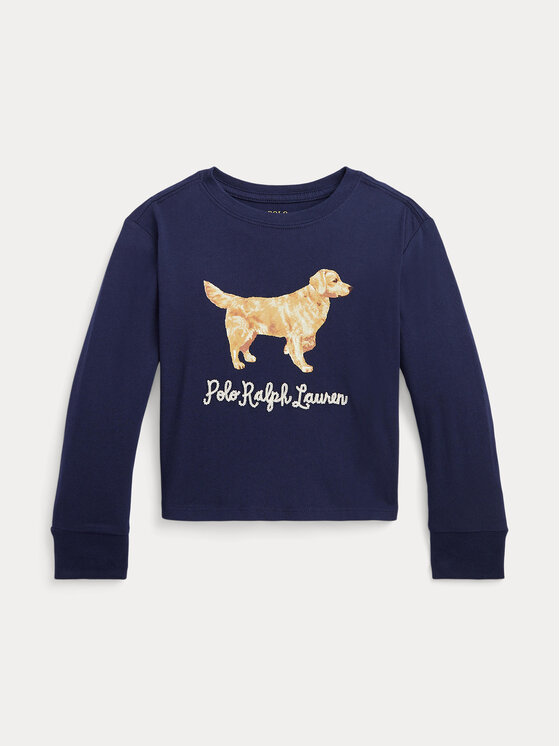 Polo Ralph Lauren Polo Ralph Lauren Blúz Ls Dog Tee 312916817001 Sötétkék Regular Fit