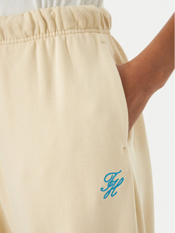 Tommy Hilfiger Tommy Hilfiger Pantaloni trening Logo Embroidery WW0WW49706 Bej deschis Regular Fit
