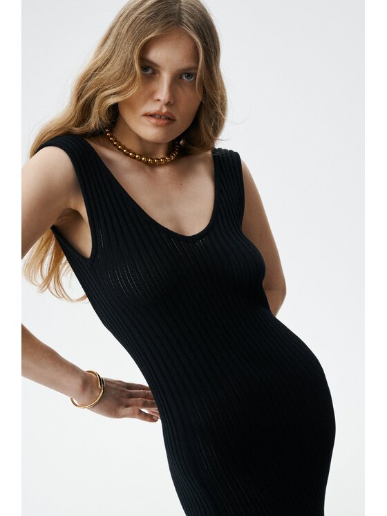MARI PRETI MARI PRETI Vestito di maglia Serenity Nero Skin Fit