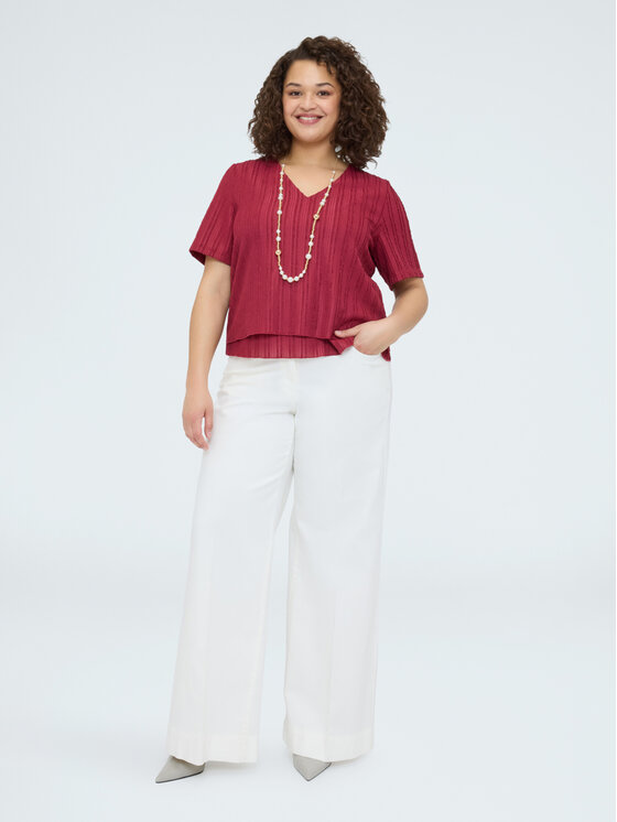 Fiorella Rubino Fiorella Rubino T-shirt G07GL009025N026 Bordeaux Boxy Fit