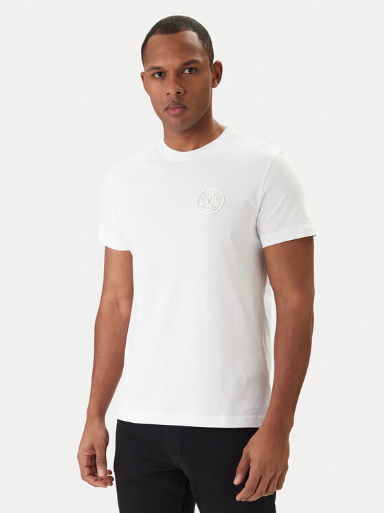 Versace Jeans Couture Versace Jeans Couture Tričko 80GAHT03 CJ00T Biela Regular Fit