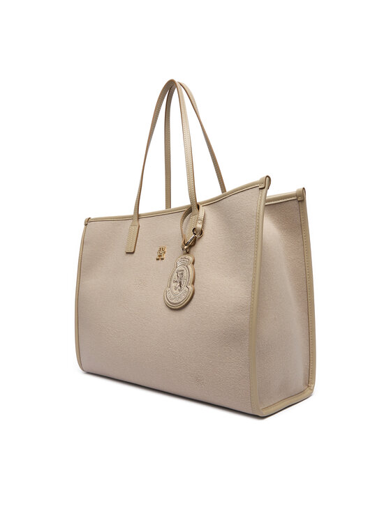 Tommy Hilfiger Tommy Hilfiger Handtasche Th City Large Tote Melton AW0AW18215 Beige