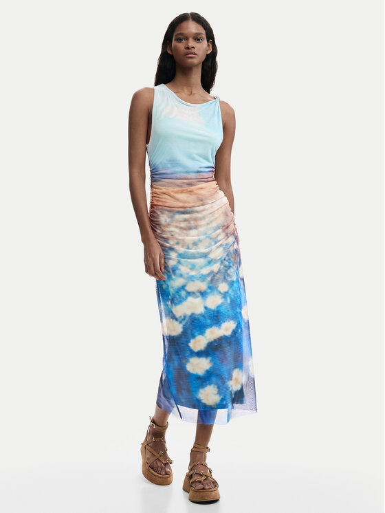 Desigual Desigual Лятна рокля Celeste 26SWVK28 Син Slim Fit