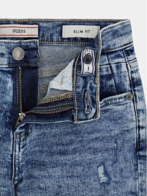 Guess Kids Guess Kids Kalhoty z materiálu 180111 Modrá Regular Fit