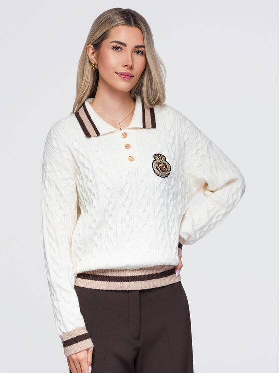 Ombre Ombre Svetr OW-SW-E0024 Krémová Regular Fit