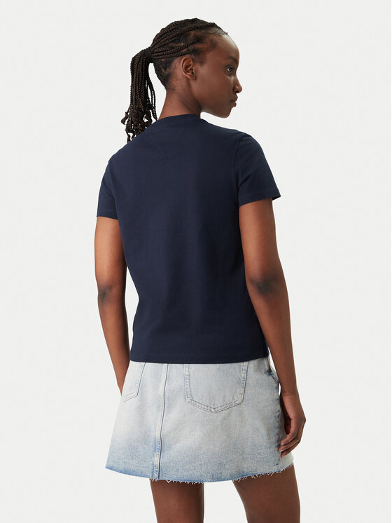 Tommy Jeans Tommy Jeans T-Shirt Flag DW0DW22562 Tmavomodrá Regular Fit